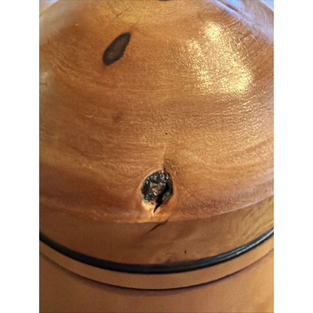 Hand Turned California Pepperwood With Knots Lidded Box Signed‎ & Dated 2024